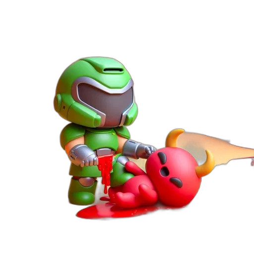robot, weapon, food, staff, concept art, 3d render, pixel art, outer space transparent PNG cut-out