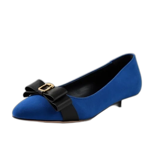 shoes, blue, flat, shoe, black, bow, toe, gold transparent PNG cut-out