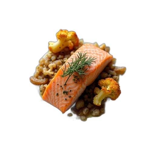 food, crown, animal, plate, piece, salmon, top, surrounded transparent PNG cut-out
