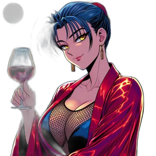 dress, comic book art, cyberpunk, vaporwave, concept art, neon lights, red, colorful transparent PNG cut-out
