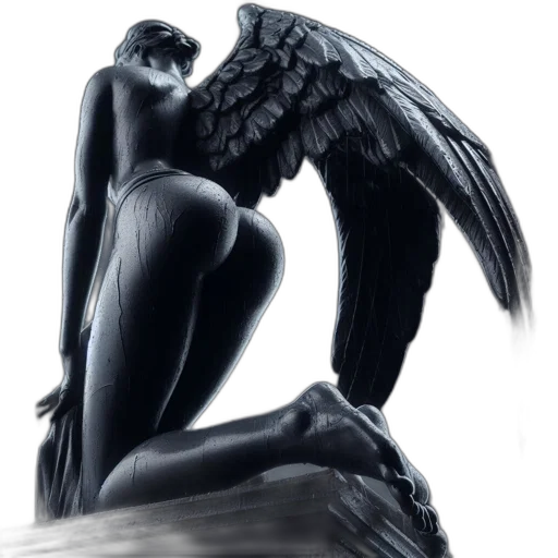 creature, fantasy art, photorealistic, concept art, pencil sketch, dark, angelic, figure transparent PNG cut-out