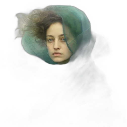 face, hair, creature, mask, photorealistic, concept art, oil painting, fantasy art transparent PNG cut-out