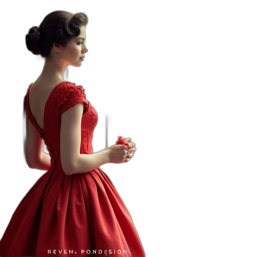 dress, crown, photorealistic, 3d render, concept art, fantasy art, red, cover transparent PNG cut-out