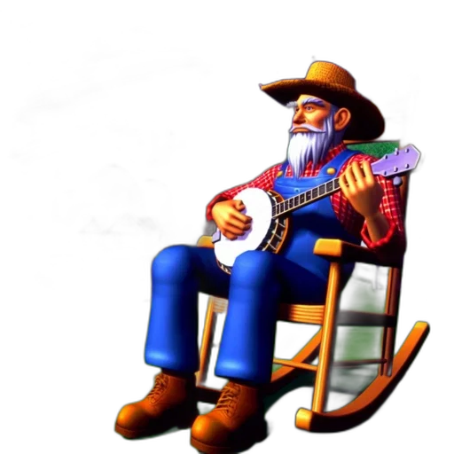 robot, furniture, 3d render, concept art, pixel art, cartoon, elderly, man transparent PNG cut-out