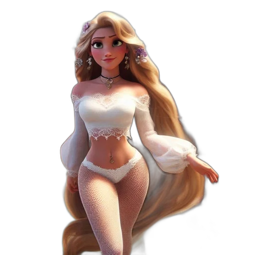 dress, fantasy art, concept art, 3d render, comic book art, animated, woman, long transparent PNG cut-out