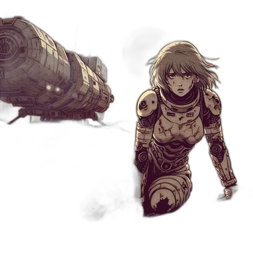 weapon, creature, sword, hair, concept art, comic book art, fantasy art, watercolor transparent PNG cut-out