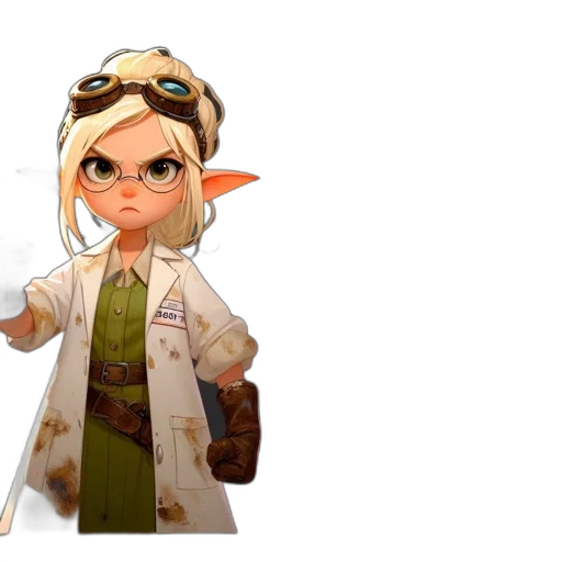 staff, jacket, concept art, fantasy art, 3d render, pixel art, animated, elf-eared transparent PNG cut-out
