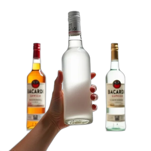 bottle, 3d render, photorealistic, person, hand, holding, clear, plastic transparent PNG cut-out