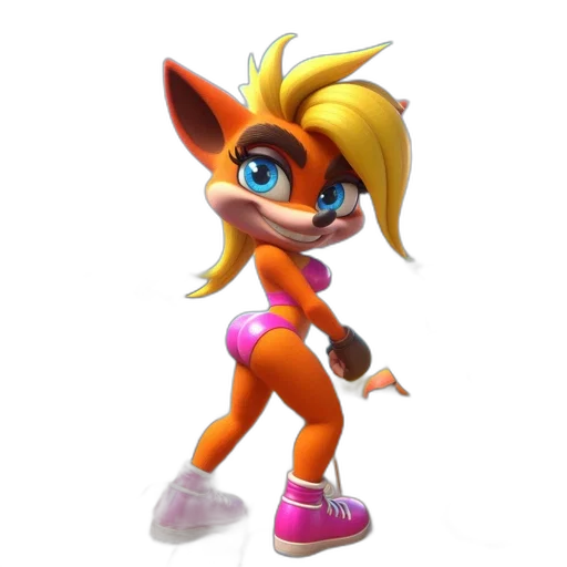 staff, 3d render, concept art, cartoon, fantasy art, neon, animated, fox transparent PNG cut-out
