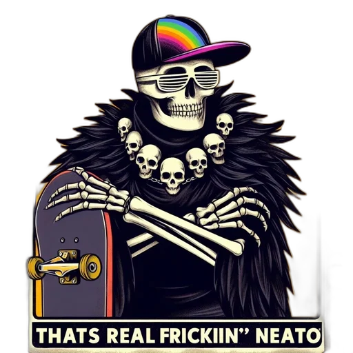 hat, creature, vaporwave, pixel art, cyberpunk, animated, skeleton, sports transparent PNG cut-out
