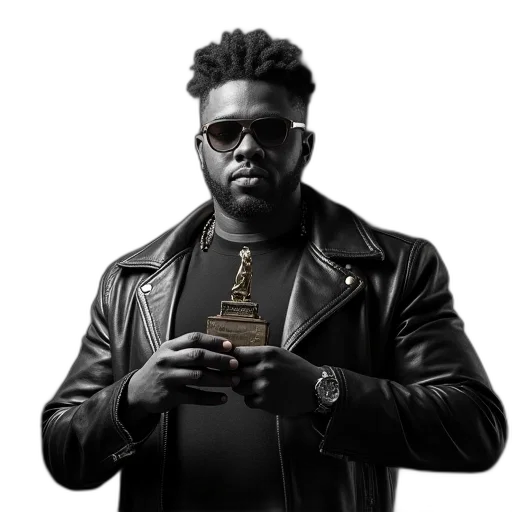 jacket, concept art, cartoon, krates, holding, award transparent PNG cut-out