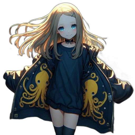 dress, jacket, mask, creature, anime, pixel art, concept art, fantasy art transparent PNG cut-out