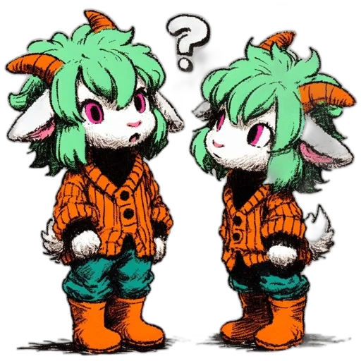 creature, jacket, pixel art, concept art, anime, cartoon, green, monochrome transparent PNG cut-out