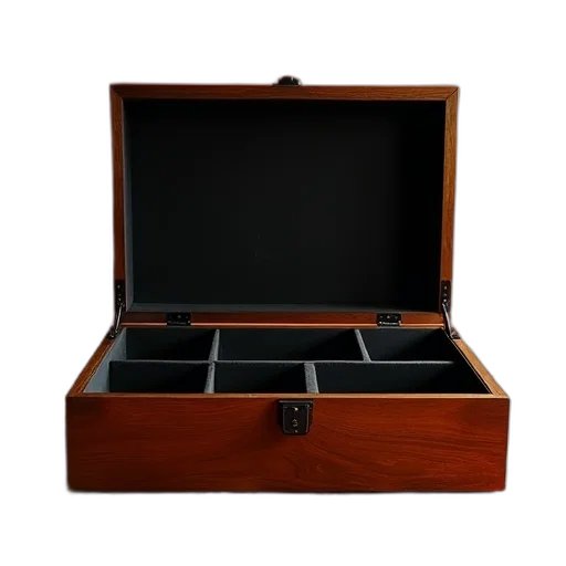 furniture, jewelry, crown, staff, 3d render, wooden, box, dark transparent PNG cut-out