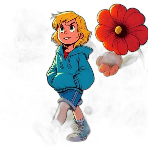 flower, jacket, concept art, pixel art transparent PNG cut-out