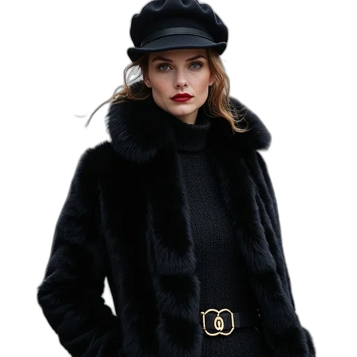 hat, jacket, photorealistic, dark, monochrome, french, actress, julia transparent PNG cut-out