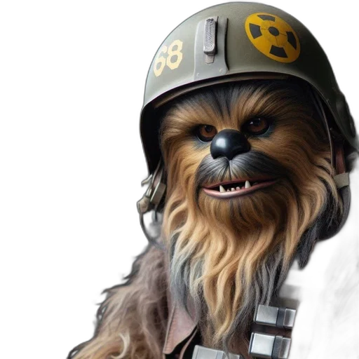 staff, animal, face, photorealistic, concept art, comic book art, fantasy art, chewbacca transparent PNG cut-out