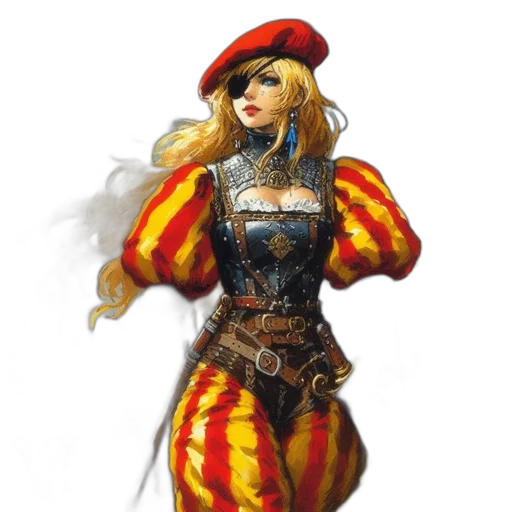 dress, hat, fantasy art, concept art, oil painting, photorealistic, female, warrior transparent PNG cut-out