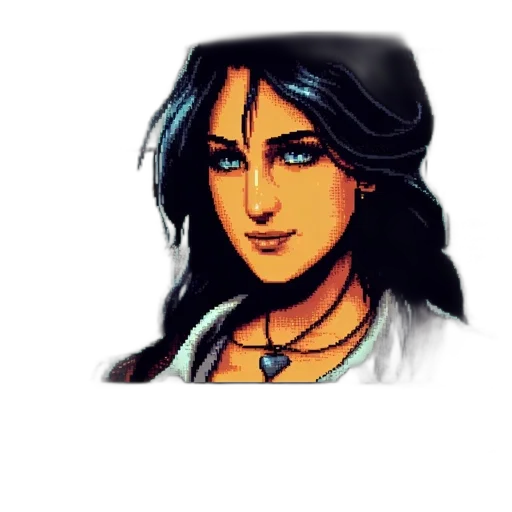 face, jewelry, staff, hair, pixel art, fantasy art, concept art, anime transparent PNG cut-out