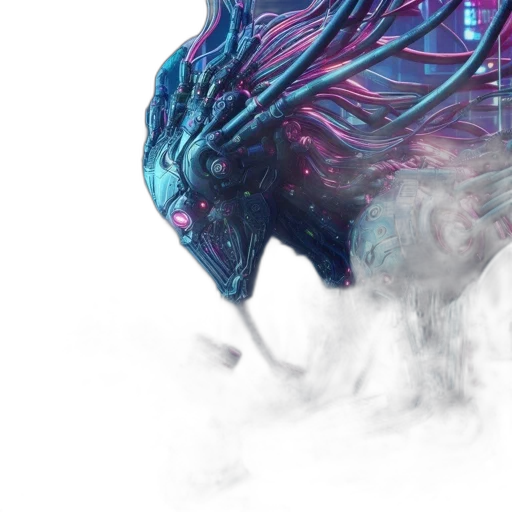 dragon, creature, animal, mask, concept art, fantasy art, cyberpunk, 3d render transparent PNG cut-out