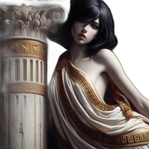 dress, fantasy art, concept art, photorealistic, comic book art, golden, elegant, woman transparent PNG cut-out