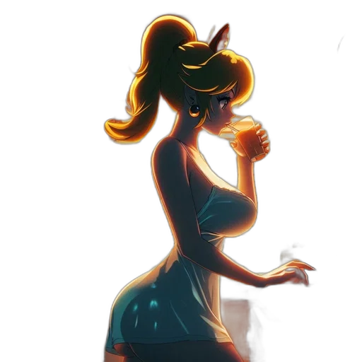 dress, staff, concept art, fantasy art, comic book art, pixel art, neon lights, fire transparent PNG cut-out