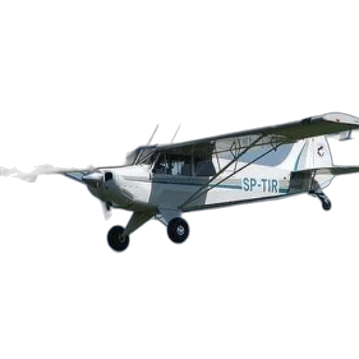 small, white, airplane, registration, sp-tir, flying, against, clear transparent PNG cut-out