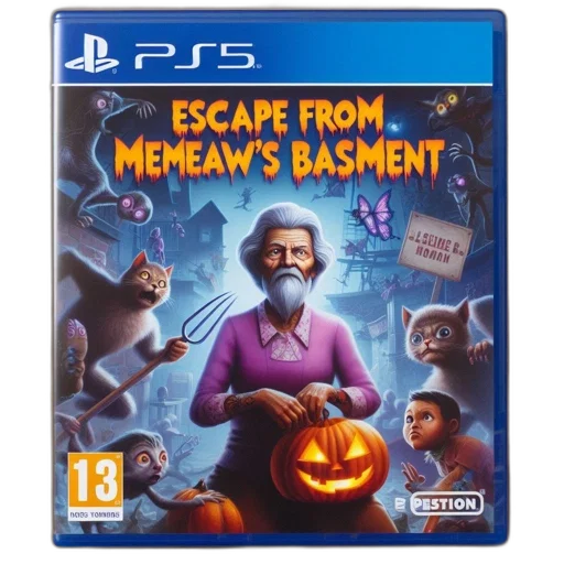 concept art, playstation, game, cover, escape, memew, basement, aged transparent PNG cut-out