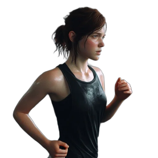 jacket, photorealistic, concept art, 3d render, pixel art, young, woman, brown transparent PNG cut-out