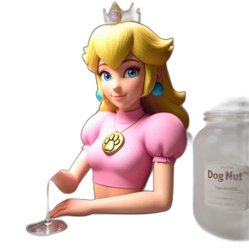 crown, bottle, dress, food, 3d render, concept art, vaporwave, pixel art transparent PNG cut-out
