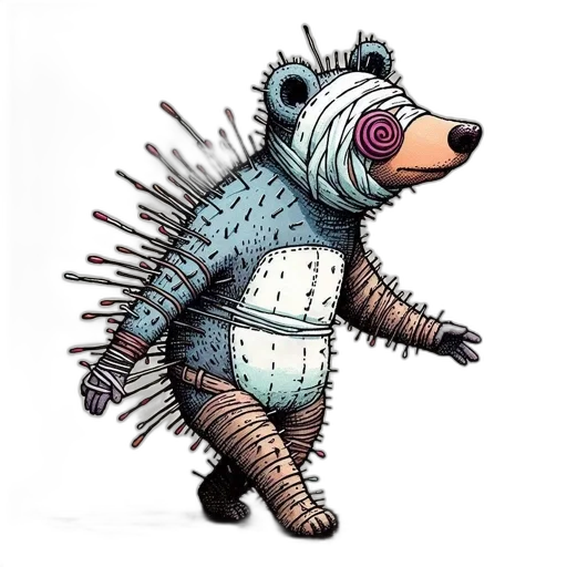 creature, animal, staff, dragon, concept art, fantasy art, 3d render, watercolor transparent PNG cut-out