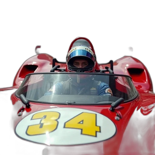 car, 3d render, photorealistic, close-up, view, race, windshield, number transparent PNG cut-out