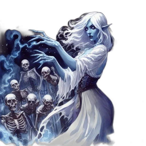 concept art, fantasy art, comic book art, fire, blue, monochrome, ethereal, scene transparent PNG cut-out