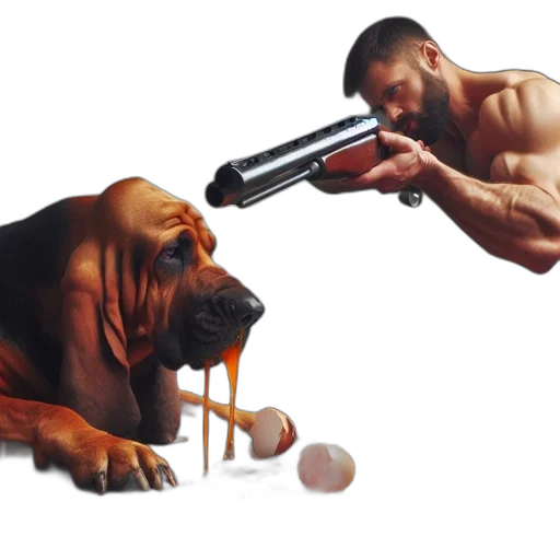 weapon, animal, photorealistic, concept art, 3d render, oil painting, intense, scene transparent PNG cut-out