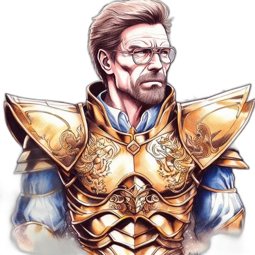 crown, staff, face, sword, fantasy art, concept art, comic book art, watercolor transparent PNG cut-out
