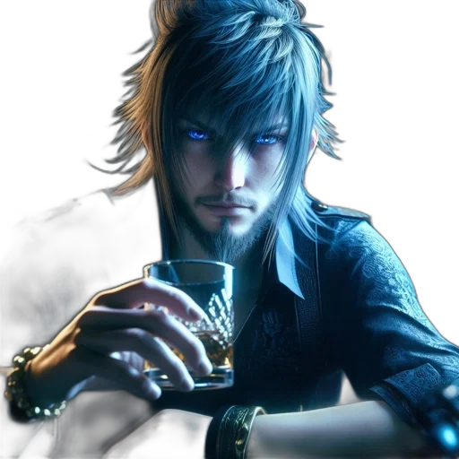 staff, dragon, concept art, fantasy art, photorealistic, cyberpunk, blue, man transparent PNG cut-out
