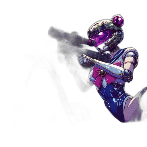 robot, weapon, staff, concept art, cyberpunk, fantasy art, comic book art, outer space transparent PNG cut-out
