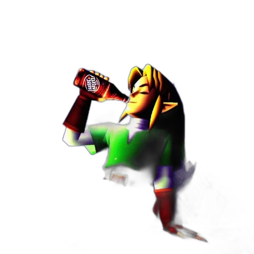 robot, bottle, creature, food, 3d render, concept art, vaporwave, pixel art transparent PNG cut-out