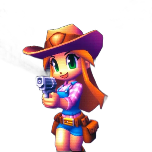 weapon, hat, staff, robot, pixel art, concept art, vaporwave, cartoon transparent PNG cut-out