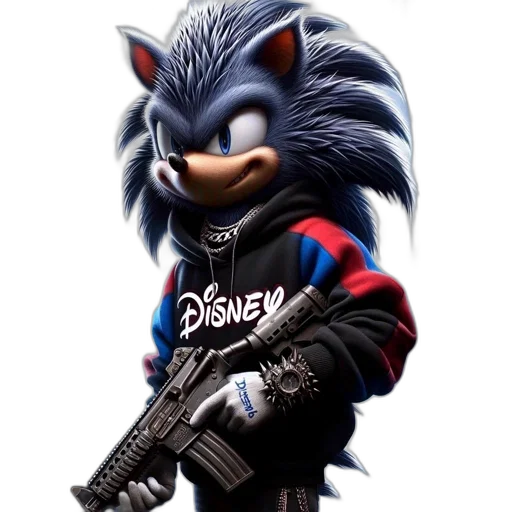 animal, weapon, jacket, creature, concept art, 3d render, cyberpunk, cartoon transparent PNG cut-out