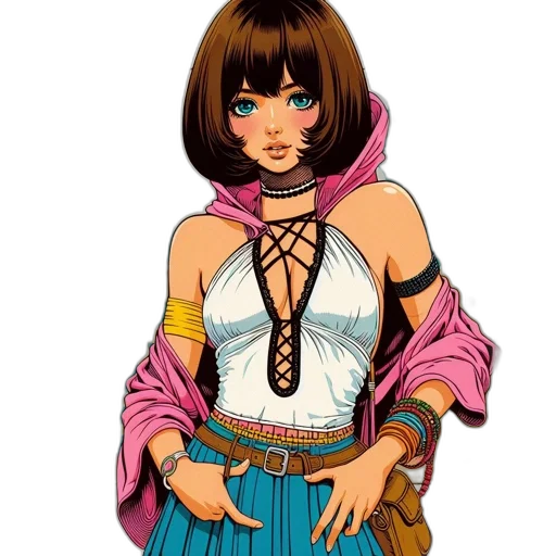 jewelry, staff, dress, concept art, fantasy art, anime, pixel art, pastel transparent PNG cut-out