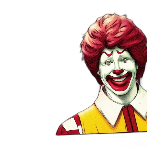 face, food, photorealistic, concept art, 3d render, comic book art, eccentric, ronald transparent PNG cut-out