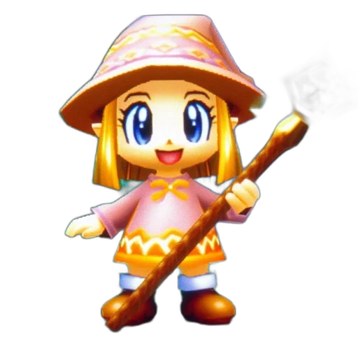 staff, hat, weapon, dress, pixel art, concept art, 3d render, fantasy art transparent PNG cut-out