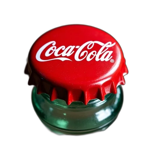 bottle, crown, hat, food, 3d render, photorealistic, vaporwave, coca-cola transparent PNG cut-out