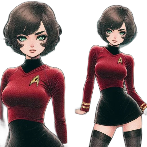 dress, concept art, comic book art, cartoon, fantasy art, outer space, red, dark transparent PNG cut-out