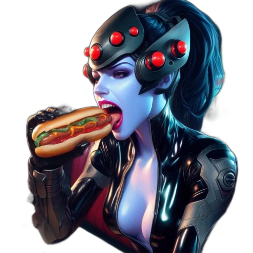 food, robot, weapon, cyberpunk, concept art, comic book art, pixel art, neon lights transparent PNG cut-out
