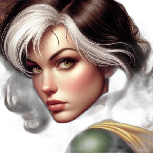 face, fantasy art, photorealistic, comic book art, concept art, outer space, earth tones, golden transparent PNG cut-out
