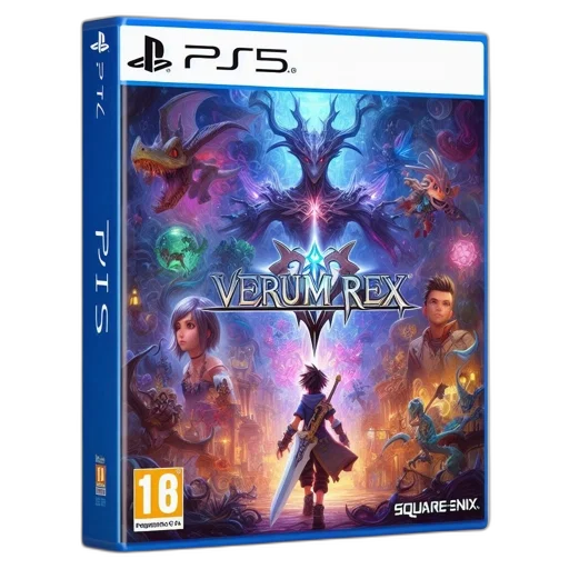 mock-up, ps5, game, case, displays, verum, rex, featuring transparent PNG cut-out