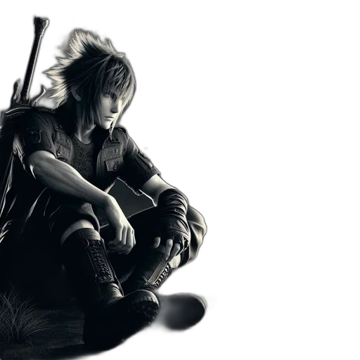 sword, weapon, dragon, fantasy art, concept art, photorealistic, comic book art, monochrome transparent PNG cut-out