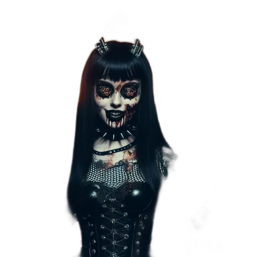 mask, dress, face, creature, concept art, fantasy art, comic book art, 3d render transparent PNG cut-out